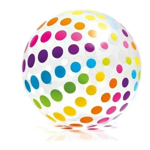 Pelota Playera Inflable Gigante 107 Cm Puntos Colores Intex
