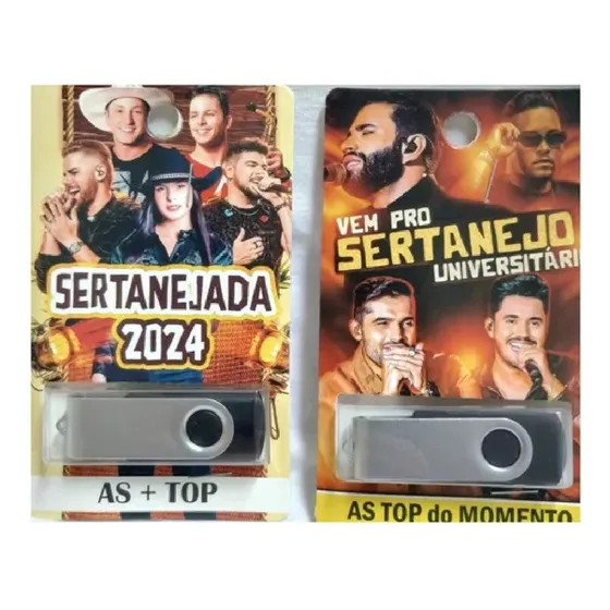 Kit 2 Pendrive De Múslca Gravada Top S&rtanejo - Só Top 2024