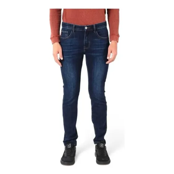 Jeans Hombre Ellus Am070219 Skinny Tiro Medio Azul Oscuro