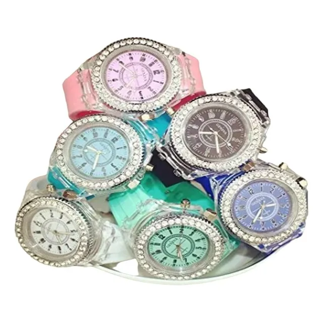 Conjunto De 6 Relojes Led Luminosos Para Fiesta Unisex 
