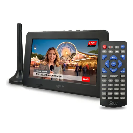 Televisor Color Digital Portatil 7 Pulgadas Mlab Recargable