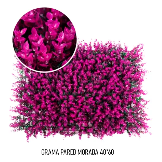 Grama Artificial Morado Para Pared Decorativa 40*60 Cm