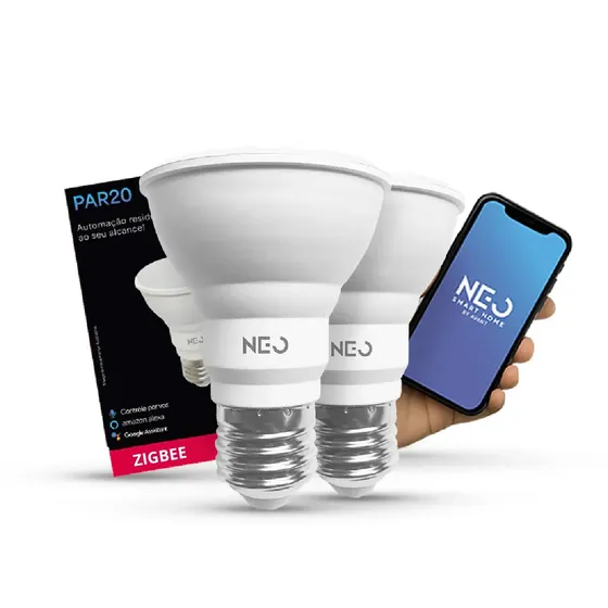 Kit 2 Lampada Led Par20 Smart Inteligente Zigbee 7w 2700/6500k Rgb Colorido E27 Branco Cod:291990294-2 Neo Avant