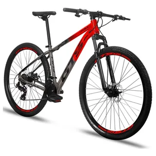 Bicicleta Aro 29 Gts Feel Full 24 Marchas Freios A Disco Cor Vermelho E Cinza Tamanho Do Quadro 21 Bicicleta Aro 29 Gts Feel Full 24 Marchas Freios A Disco Cor Vermelho E Cinza Tamanho Do Quadro 21