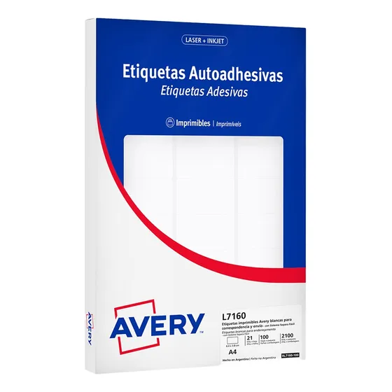 Etiquetas Imprimibles Blancas Dif. Tamaños A4 Avery