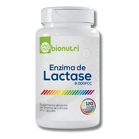 Suplemento Enzima Lactase 9000 Fcc 120 Cápsulas Bionutri Sem Sabor