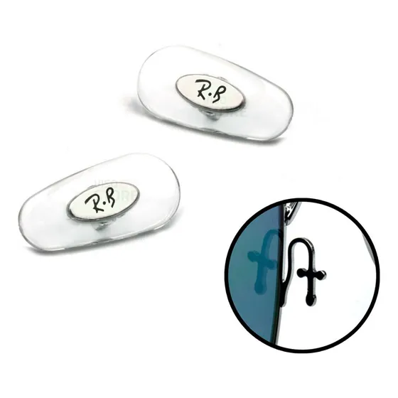 Plaquetas Ray-ban Prata De Silicone Encaixe De Cruz - 1 Par