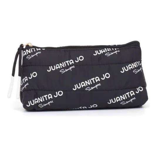 Neceser Cartuchera Grande Mujer Dama Viaje Juanita Jo Color Negro Diseño de la tela Estampado