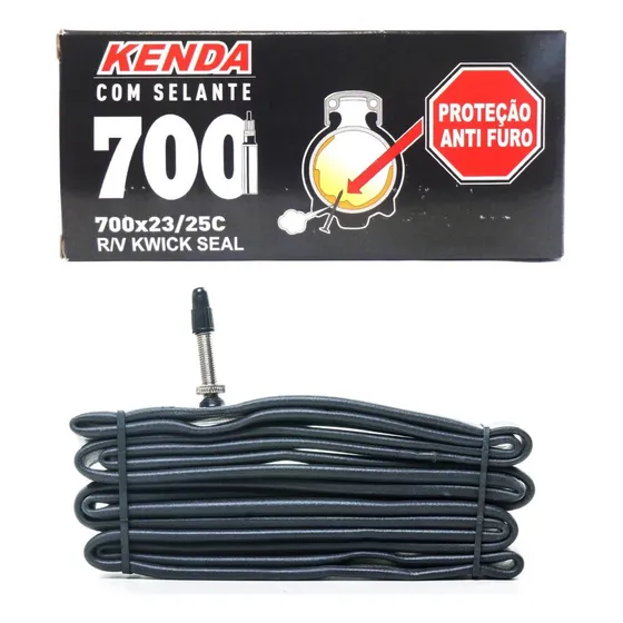 Câmara De Ar Com Selante 700x23/25c Kenda Bico Fino Tipo da válvula Presta