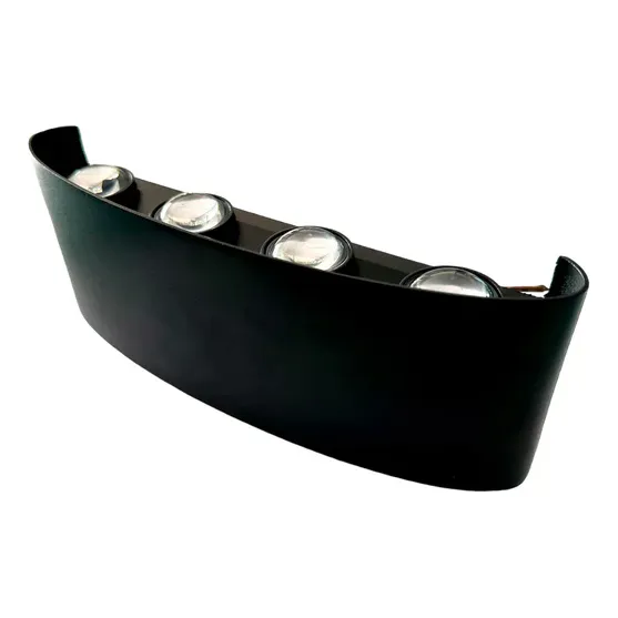 Aplique Negro Luz Calida Lineal 20w Aluminio Int/ext