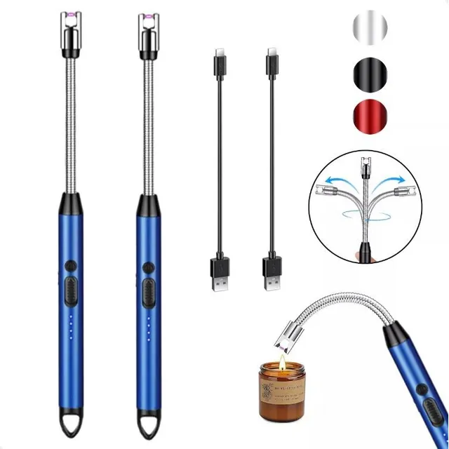 2pcs Usb Encendedor Eléctrico Portátil Recargable De Cocina