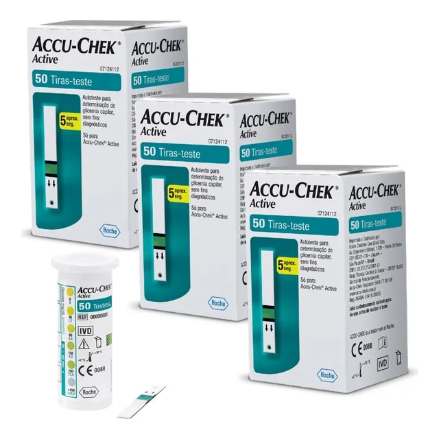 Kit 3 Caixas Accu-chek Active Com 150 Tiras - Promoção