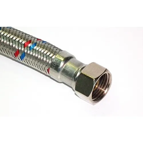 Flexible Agua Calefont Acero Inox. Hi-hi 1/2 X 25cm Acabado Cromado Color Plateado