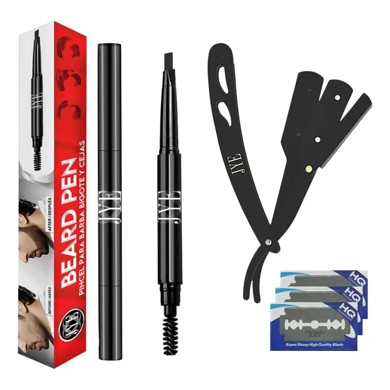 Pincel Lapiz Para Barba Y Bigote Jye Portanavajas Negra Jye