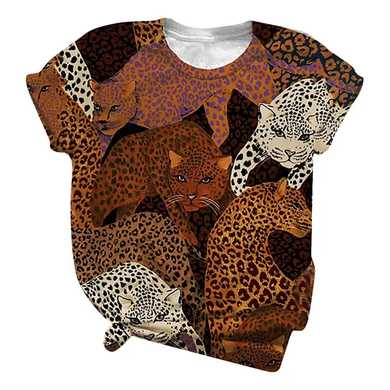 Camisa De Manga Corta Para Mujer, A La Moda, Bonito Estampad