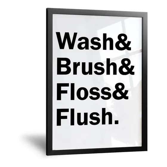 Cuadro Para Baño - Wash Brush Flush - 35x50 Cm 