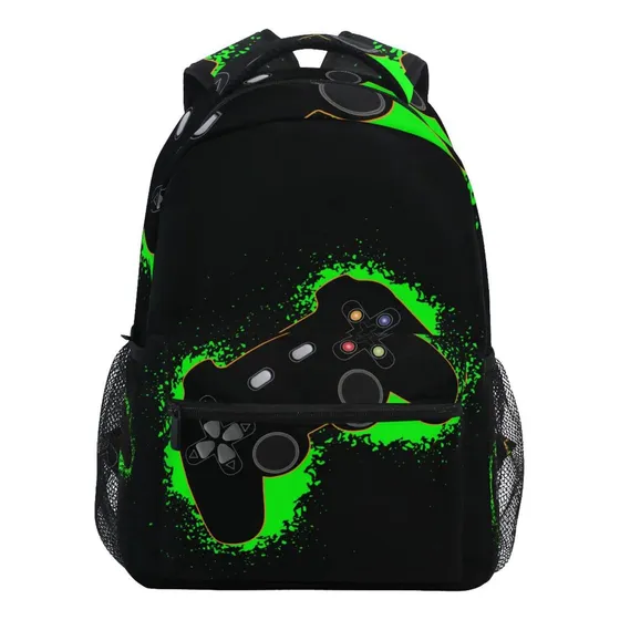 Krafig, Videojuego Verde Y Negro, Mochilas Escolares Para Y
