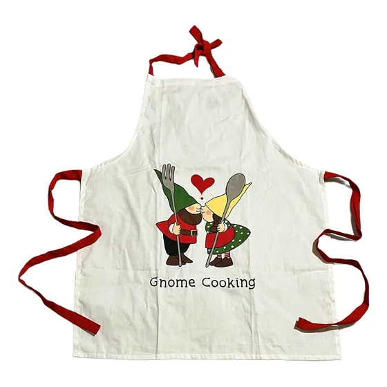 Lindo Delantal Rustico Cocina Gnomo Navidad Para Pareja Rojo