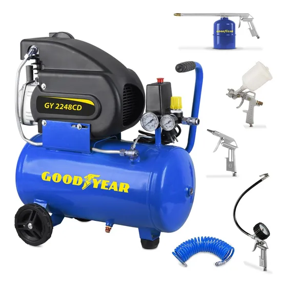 Compresor De Aire Goodyear 24 Litros Gy224d 8 Bar + Regalo