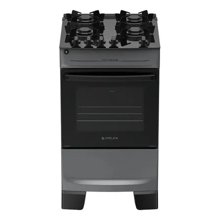 Fogão 4 Bocas Atlas Mônaco Top Glass Automático Mesa De Vidro Titanium