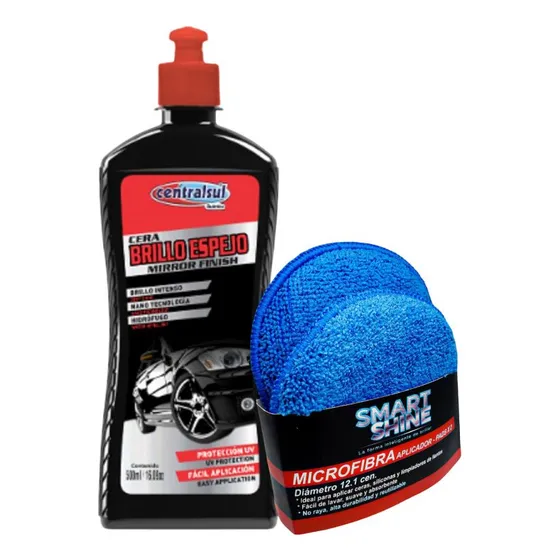 Kit Cera Efecto Brillo Espejo Centralsul 500ml + Aplicador E