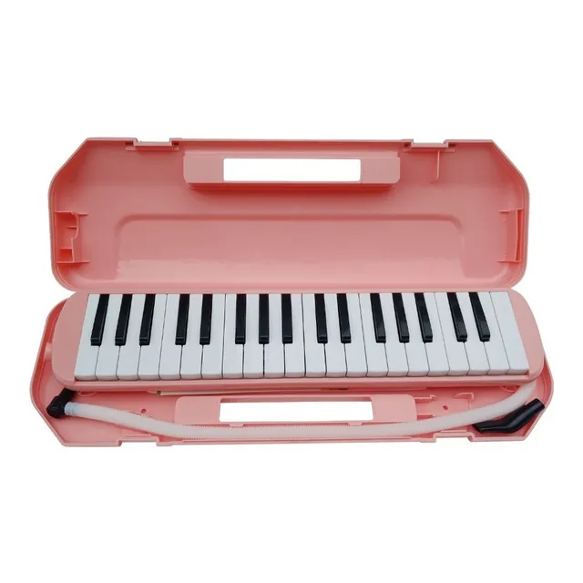 Flauta Melodica Olso Milan 37 Teclas Color Rosa Con Estuche