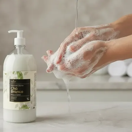 Sabonete Líquido Chá Branco Corpo E Mãos 1lt Naturre Premium