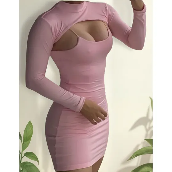 Vestido Corto Mujer Pegado Al Cuerpo