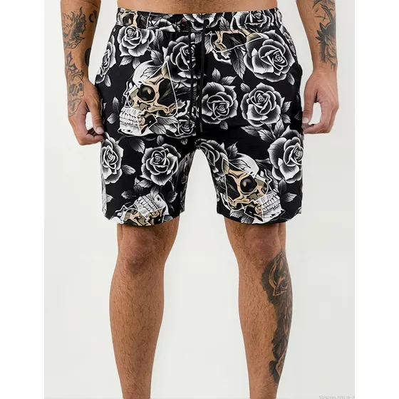 Shorts Mcd Caveira E Rosas Original - Preto