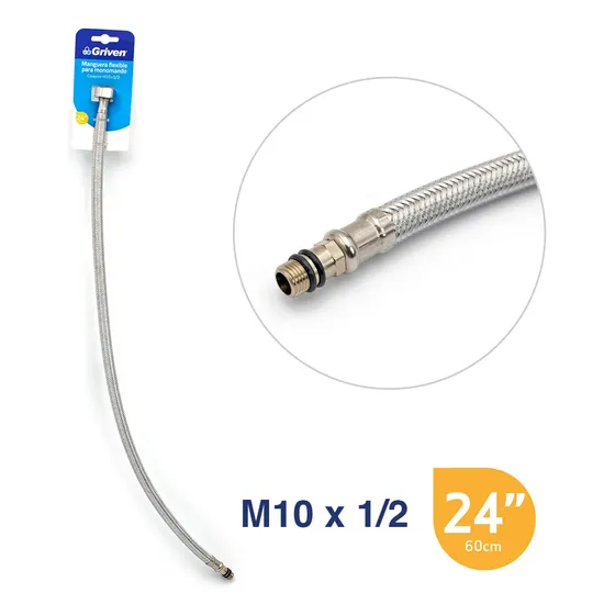 Manguera Griven Flexible Monomando M10 X 1/2 Para Fregaderos