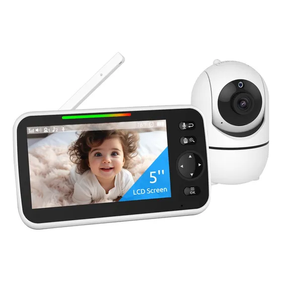 Baby Call Inalámbrcio Gadnic X5000 Cámara Visión Nocturna Color Blanco Pantalla 5 Pulgadas