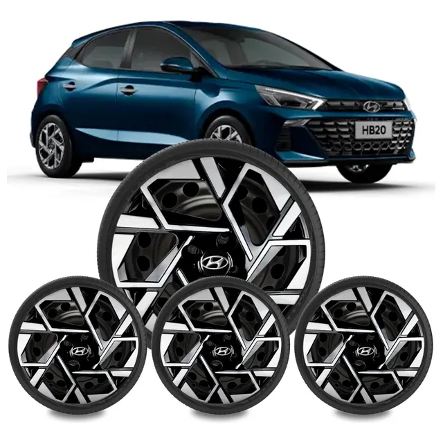 Jogo De Calota Hb20 Hb20s Sedan Hatch 2024 Esportiva Aro 15