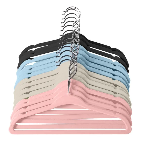 Kit 20 Cabide Infantil Veludo Slim Ultra Fino Não Escorrega