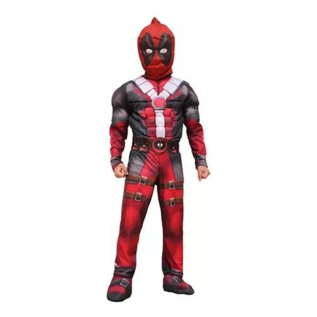 Disfraz De Deadpool Musculoso Importado Para Niños 