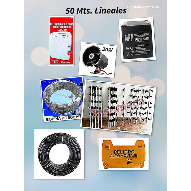 Cerco Eléctrico 50 Mts. Lineales 6 Líneas Listo A Instalar