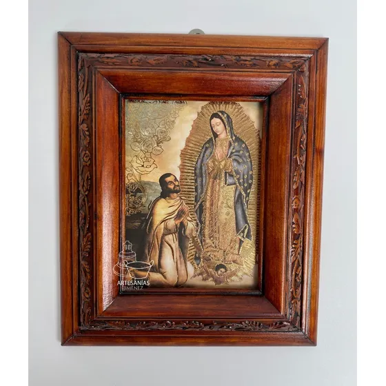  Cuadro Virgen De Guadalupe Y Juan Diego C00018 Nogal