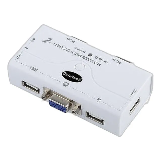 2 Puertos Usb 2.0 Conmutador Kvm Vga Hasta 2048 X 1536 De Re
