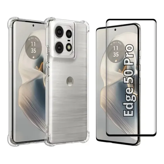 Capa Capinha + Película 3d P/ Moto Edge 50 Pro Fusion Ultra