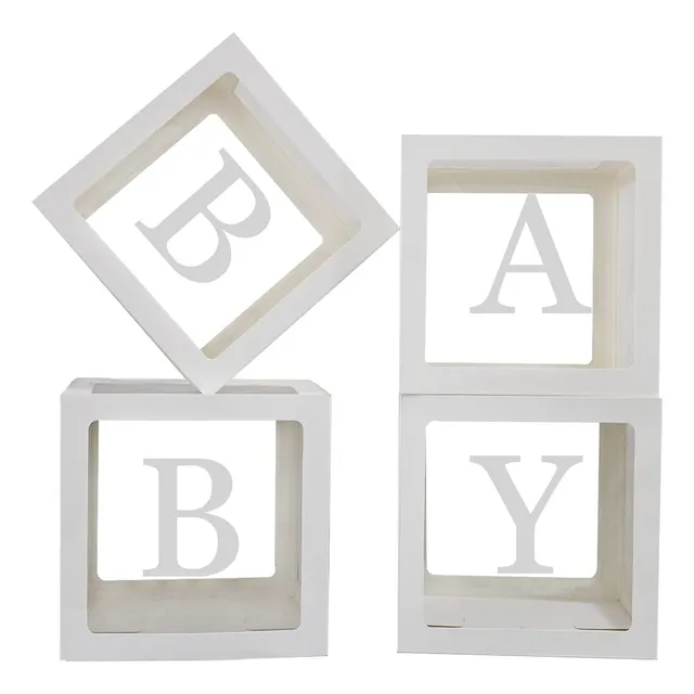 Caja De Regalo 4 - Modelo Baby - Diseño Globos - Cartón