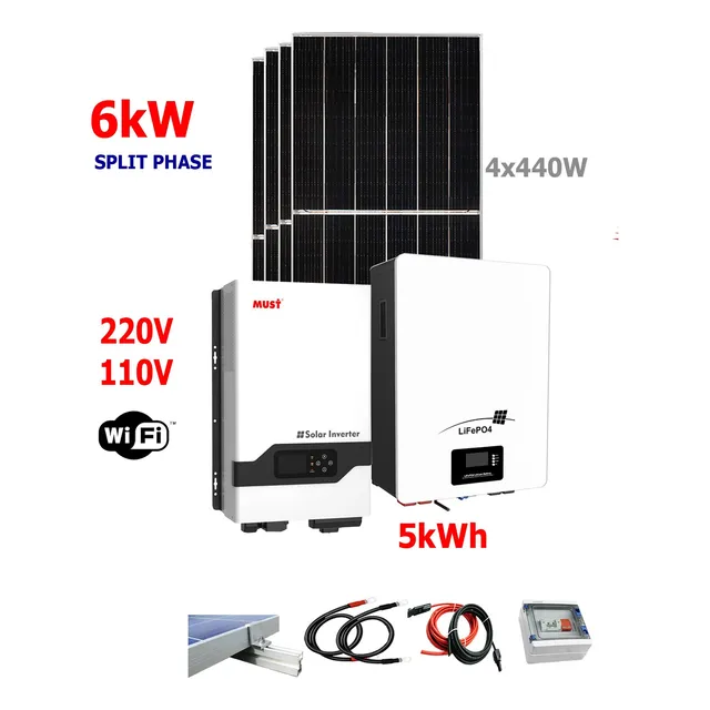 Kit Solar 6kw Batería De Litio 5kwh 4 Paneles Solares Y Más