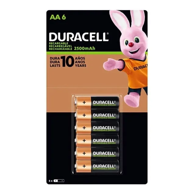 Duracell Rechargeable DX1500 pilas AA pack de seis unidades