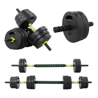 Set De Mancuernas 20 Kg Ajustables Para Ejercicio Gym Altera Color Verde Claro