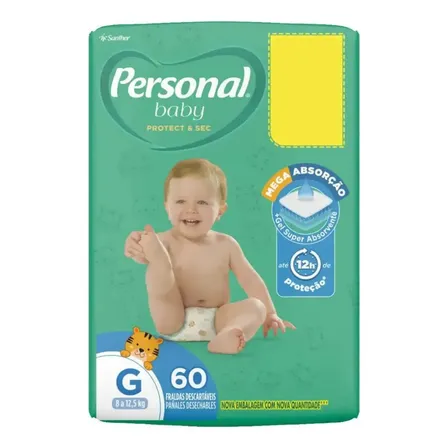 Fraldas Descartáveis Soft & Protect Pacote Hiper Tamanho G Personal