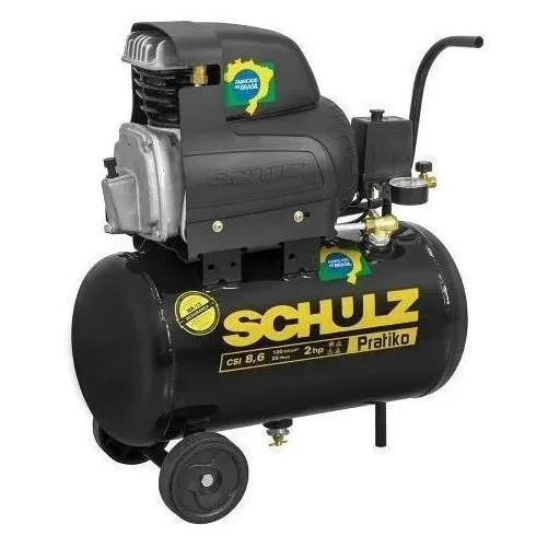 Compressor De Ar 8,6 Pés 25l 2 Hp 120 Libras Pratiko 110v