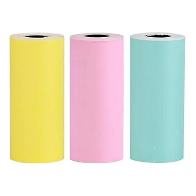 3rollos Papel Adhesivo Térmico Continuo Impresora 57mmx25mm