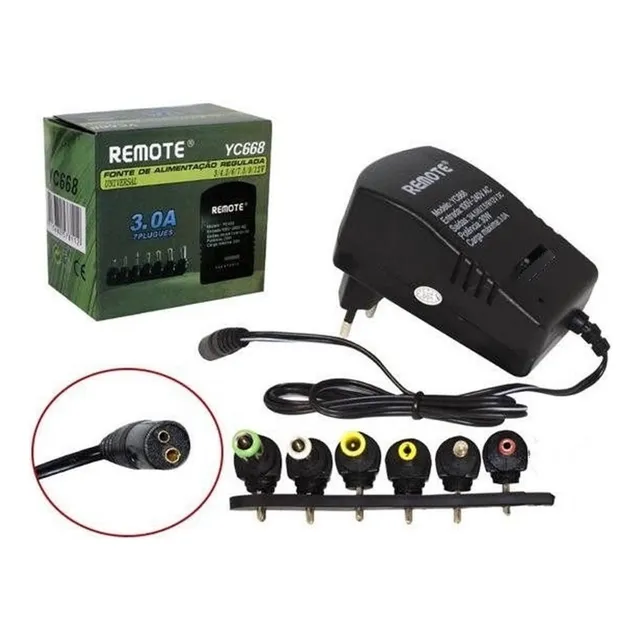 Fonte Universal Com Regulagem 3v A 12v - 2,5a Bivolt 7 Plugs