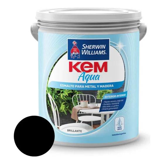 Kem Aqua Esmalte Al Agua Negro X 1 Lt