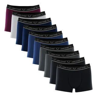 Kit 10 Cuecas Boxer Masculina Em AlgodĂŁo Adulto Usee Kit 10 Cuecas Boxer Masculina Em AlgodĂŁo Adulto Usee