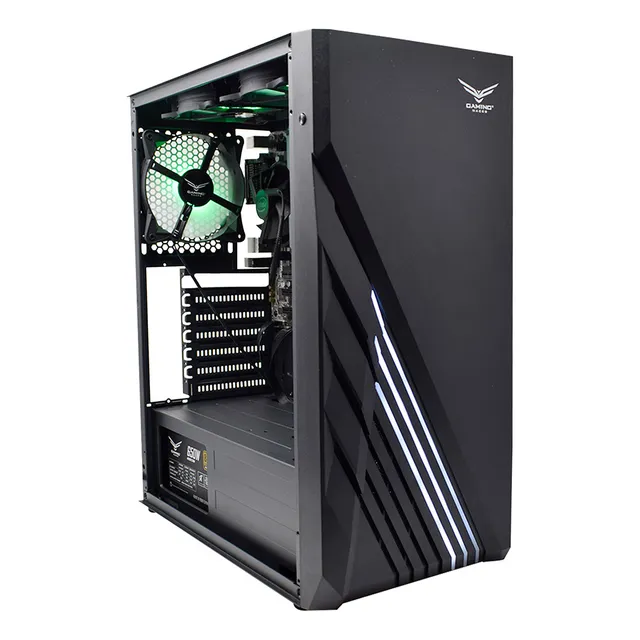 Gaming Naceb Gabinete ZION NA-0612 RGB Cristal Templado Factor ATX / MICRO / MINI 3 Ventiladores
