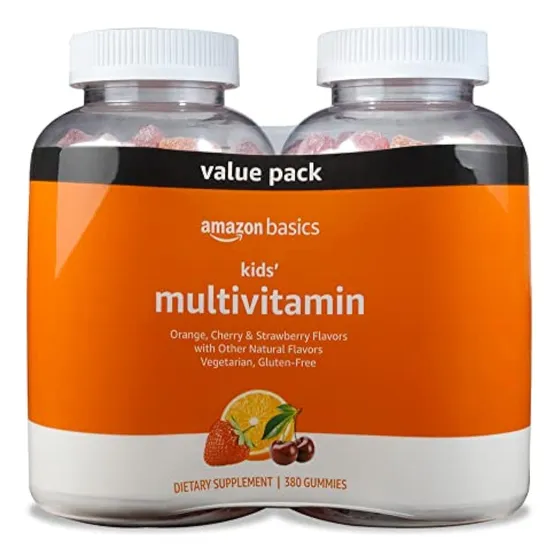 Gomitas Multivitamínicas Para Niños Amazon Basics, Cereza,